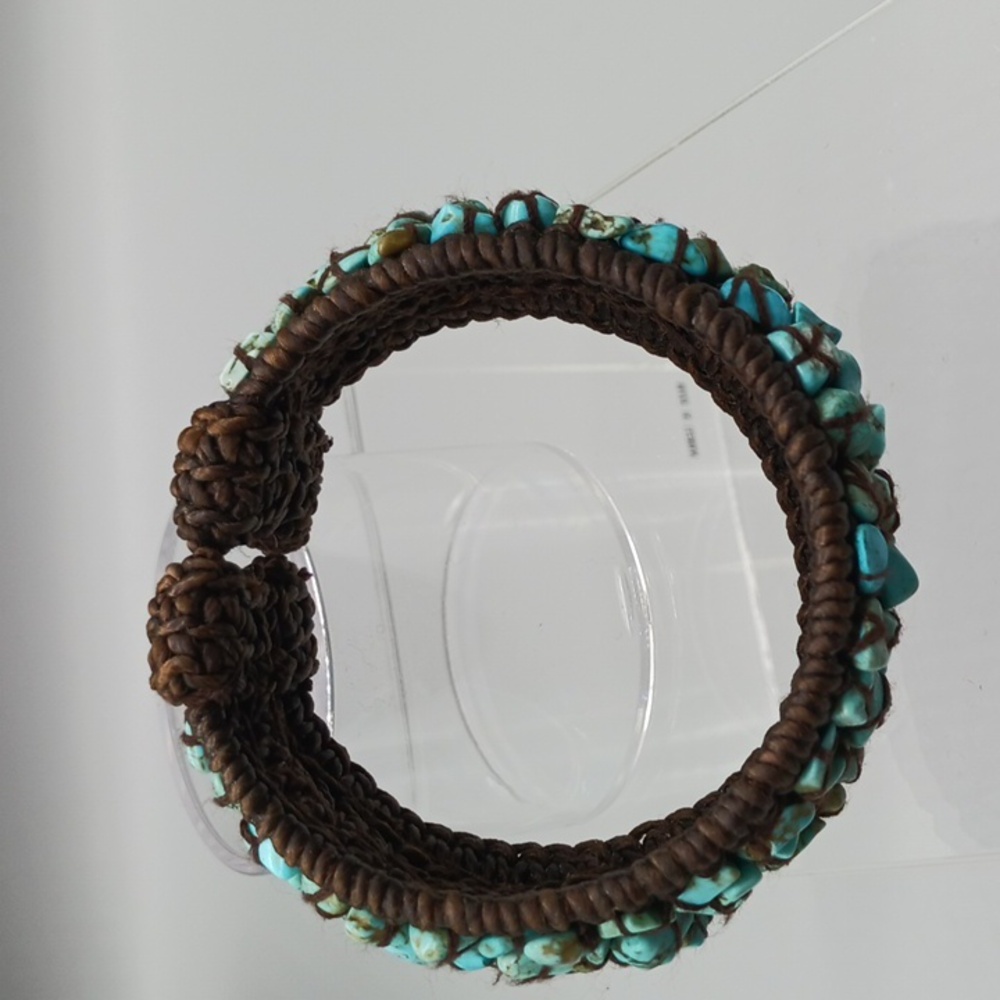 Faux Turquoise Cuff Bracelet - Picture 4 of 5